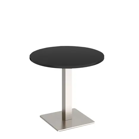 Brescia Circular Dining Table - Brushed Steel - Black